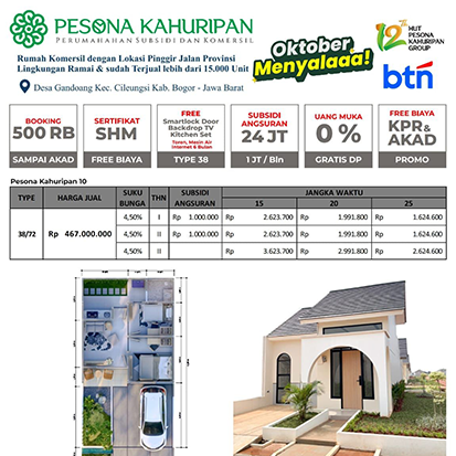 Denah rumah komersil tipe 38 72 pesona kahuripan 11