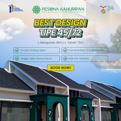 Tampak depan rumah komersil 45 72 pesona kahuripan 11