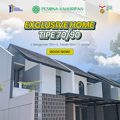 Tampak depan rumah komersil 70x90 pesona kahuripan 11
